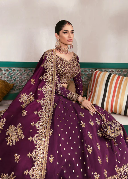 Gulaal Purple Bridal Collection Net Maxi Replica - Image 3