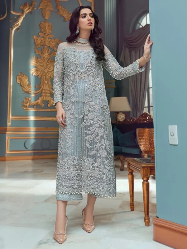 Adela By Mushq Grey Formal Collection Net Replica