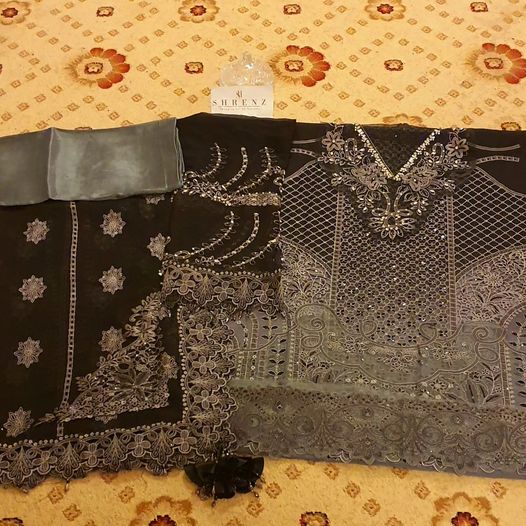 Maria B Black Formal Collection Chiffon Replica - Image 4