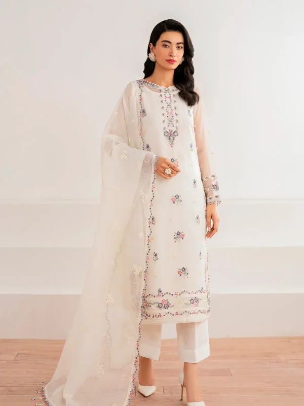 Baroque White Formal Organza Collection Replica