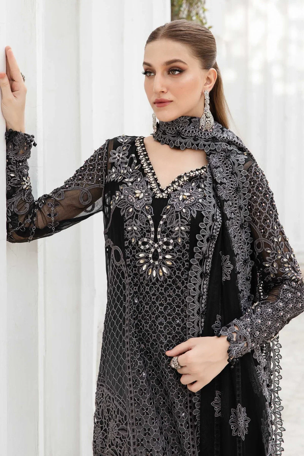 Alternative view of Maria B Black Formal Collection Chiffon Replica
