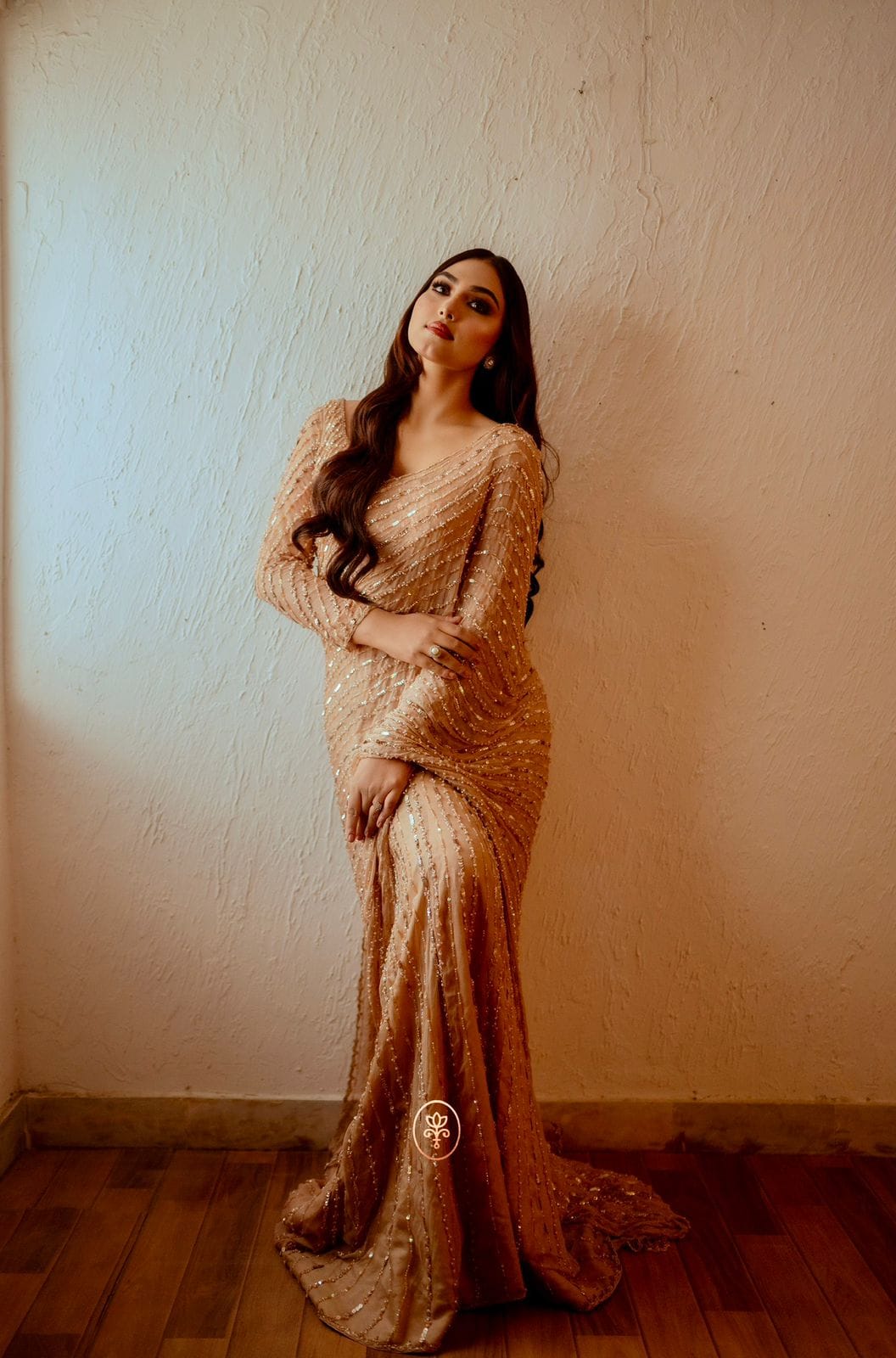 Shrenz Skin Saree Exclusive Collection Chiffon Replica - Image 3
