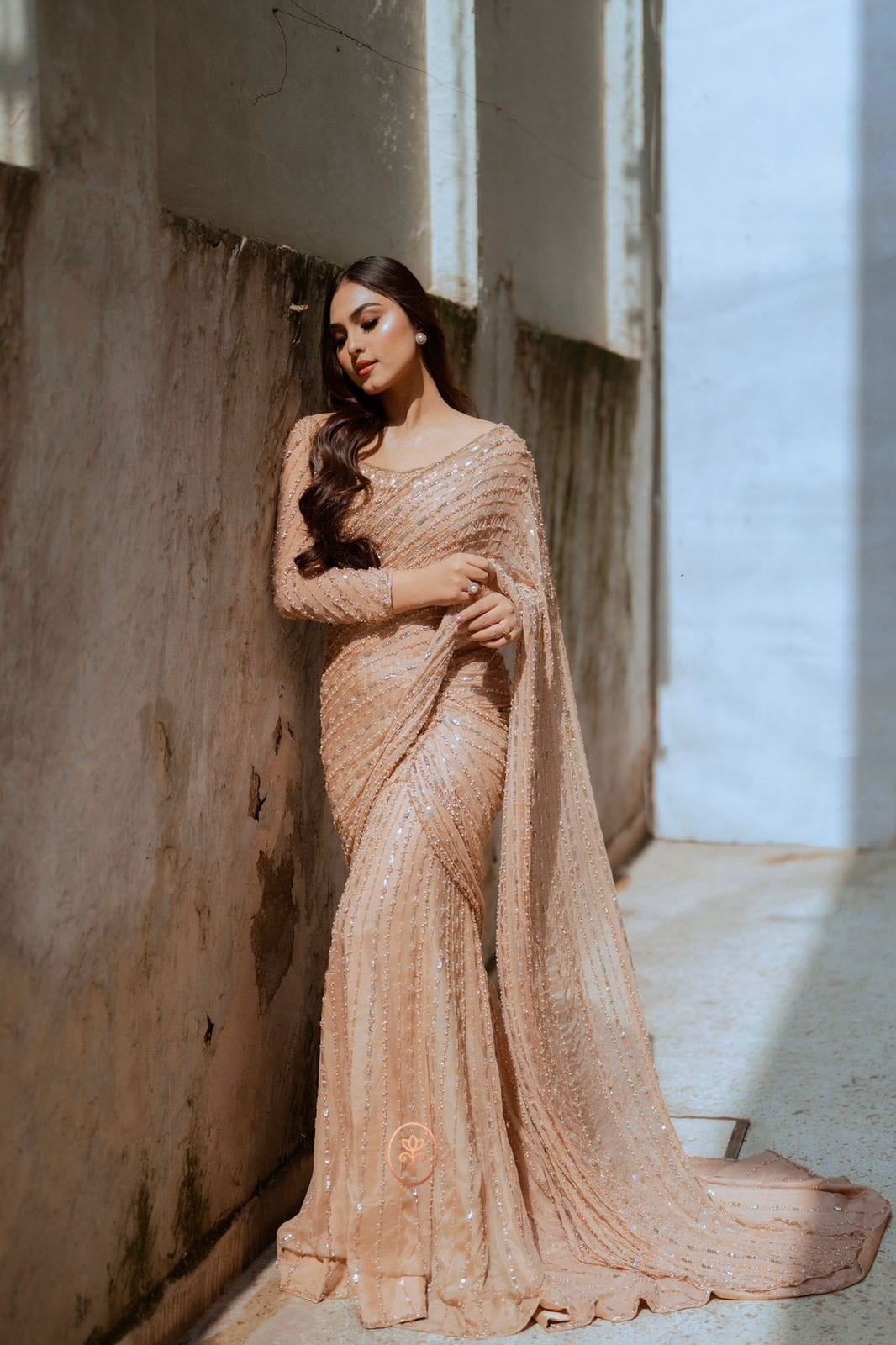 Shrenz Skin Saree Exclusive Collection Chiffon Replica - Image 4