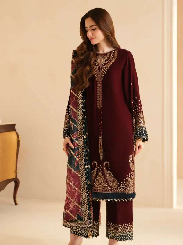 Jazmin Maroon Formal Collection Velvet Replica