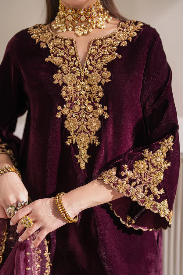Baroque Maroon Formal Collection Velvet Replica - Image 4