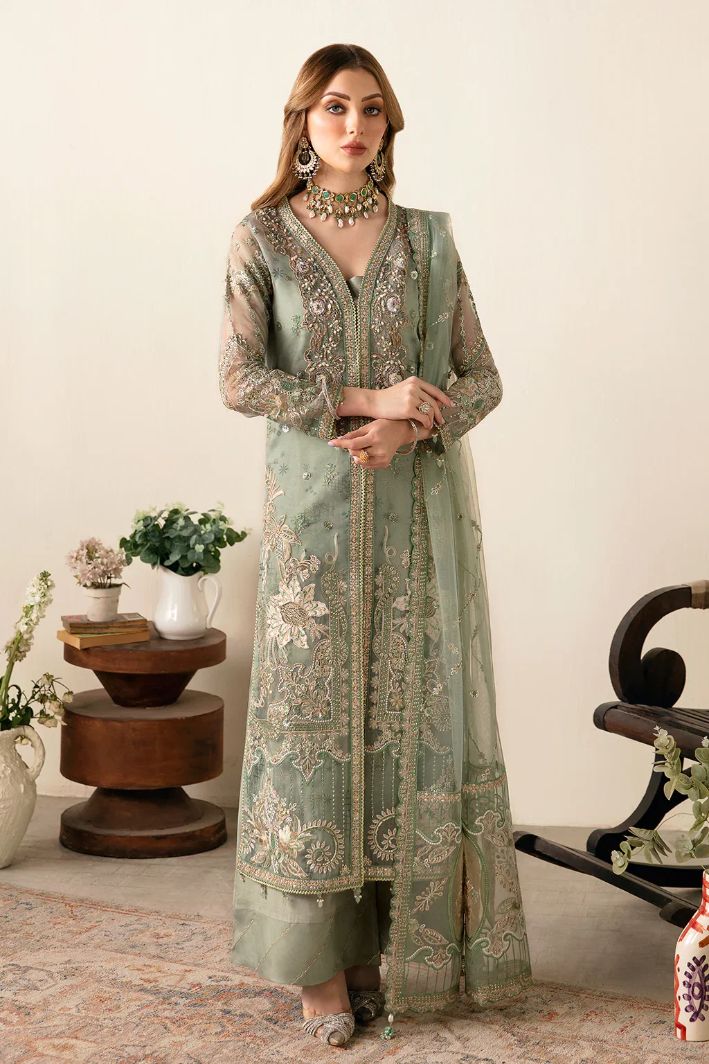 Ramsha Mint Formal Collection Organza Replica