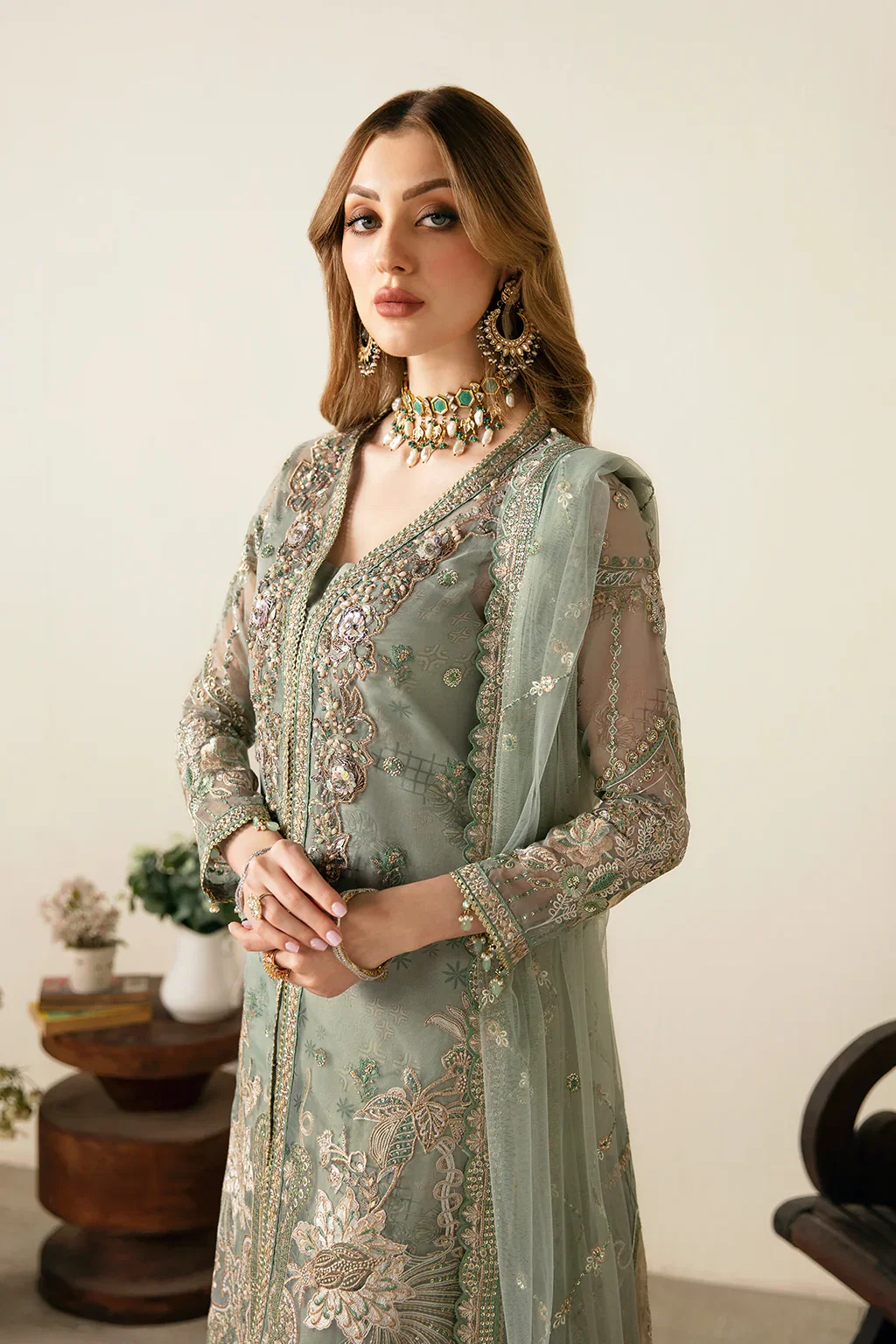 Ramsha Mint Formal Collection Organza Replica - Image 3
