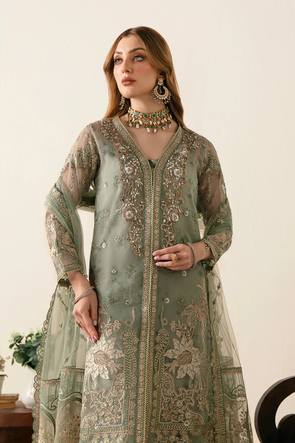 Ramsha Mint Formal Collection Organza Replica - Image 5