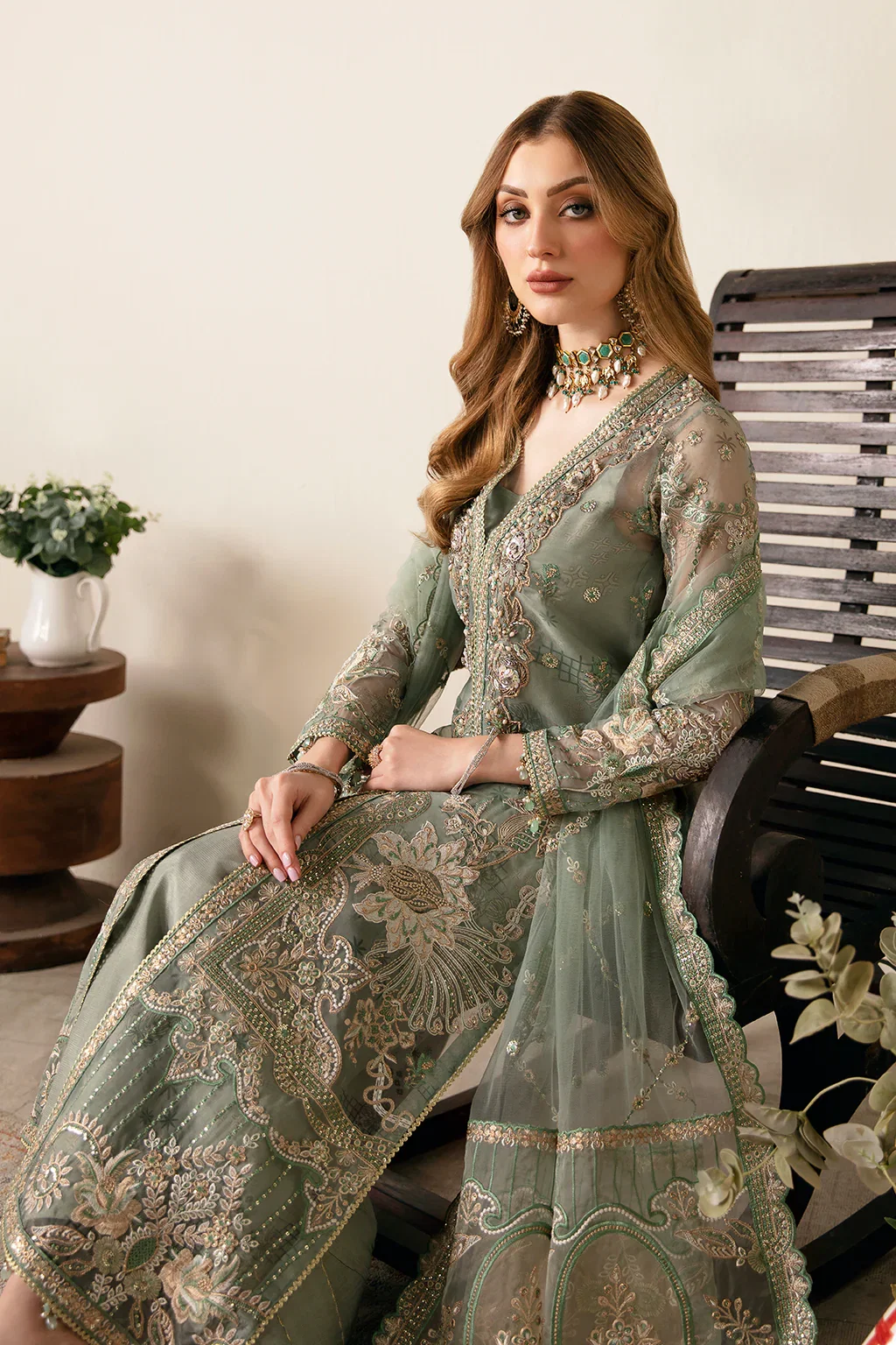 Ramsha Mint Formal Collection Organza Replica - Image 4