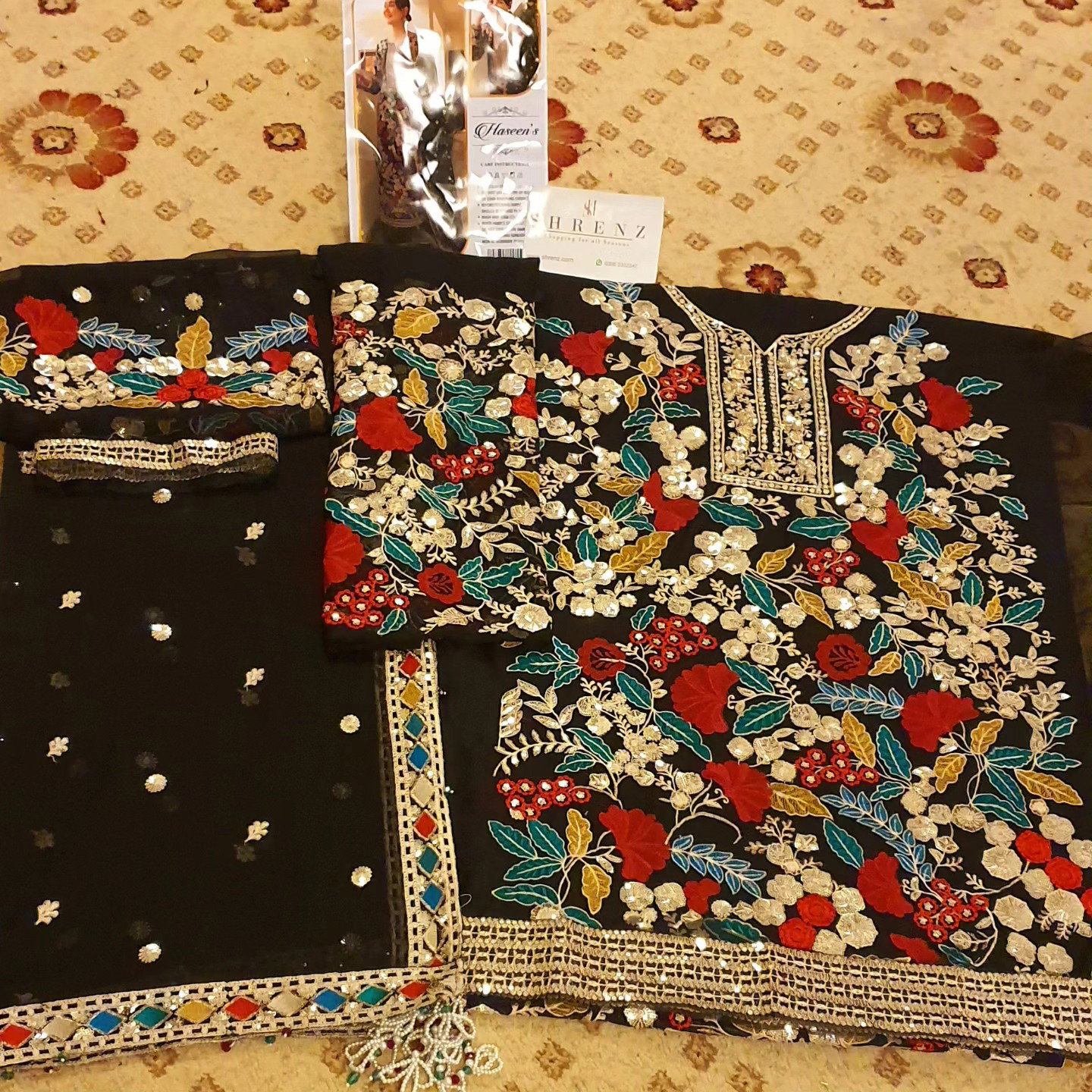Haseen's Mehnaaz Black Formal Collection Chiffon Replica - Image 6