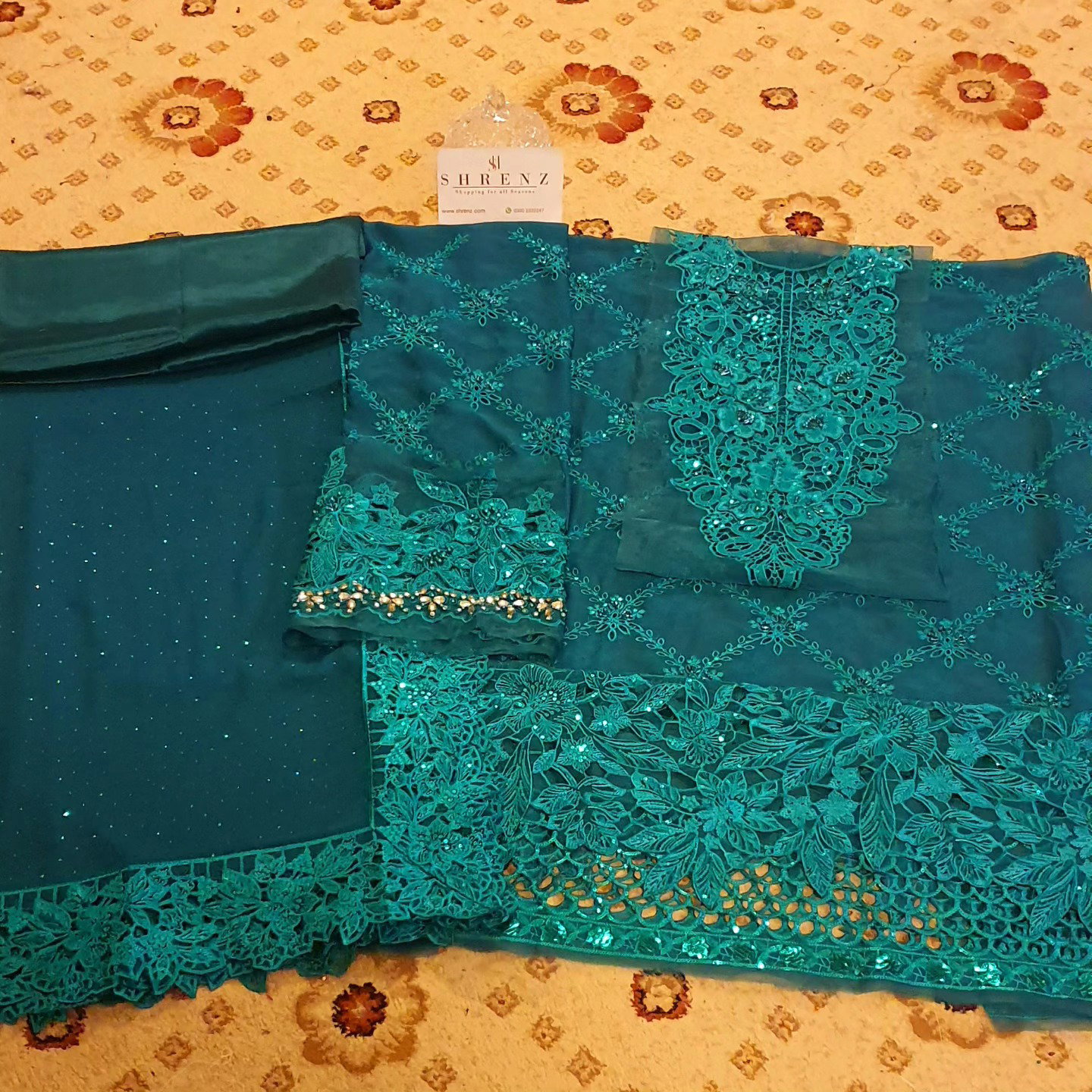 Maria B Seagreen Formal Collection Chiffon Replica - Image 5