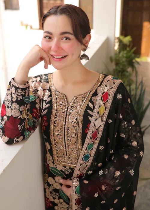 Haseen's Mehnaaz Black Formal Collection Chiffon Replica - Image 3