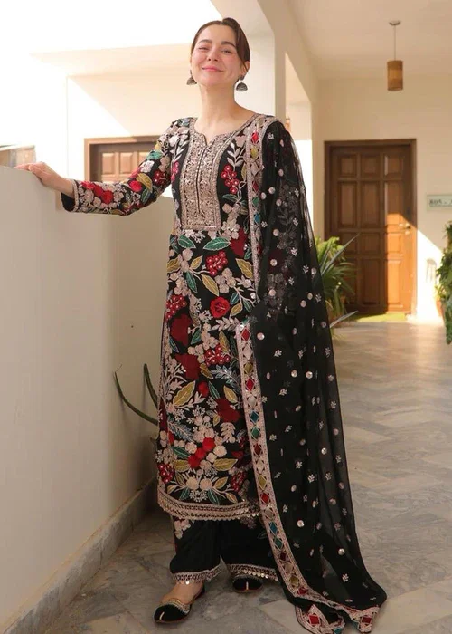 Haseen's Mehnaaz Black Formal Collection Chiffon Replica