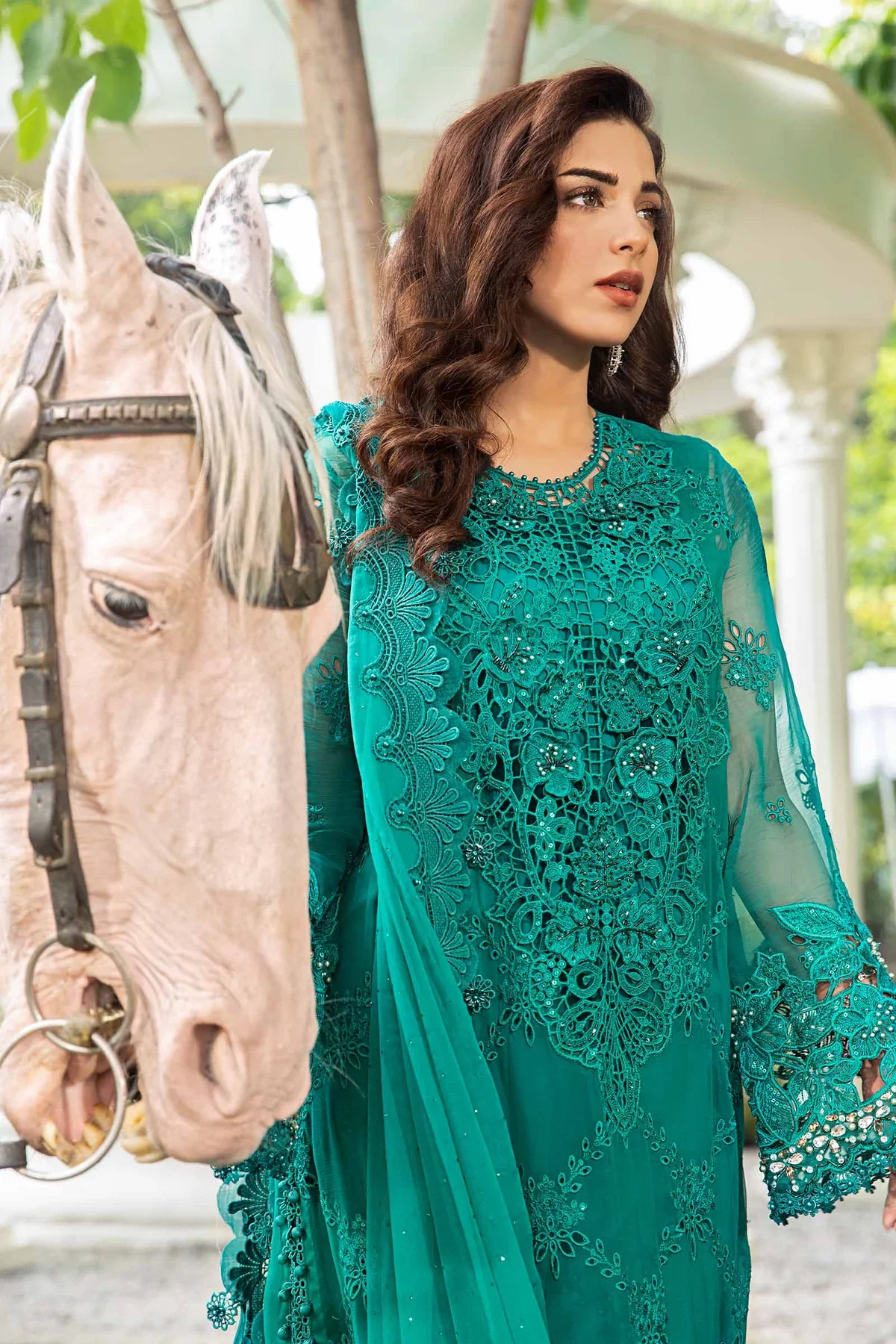 Maria B Seagreen Formal Collection Chiffon Replica - Image 3