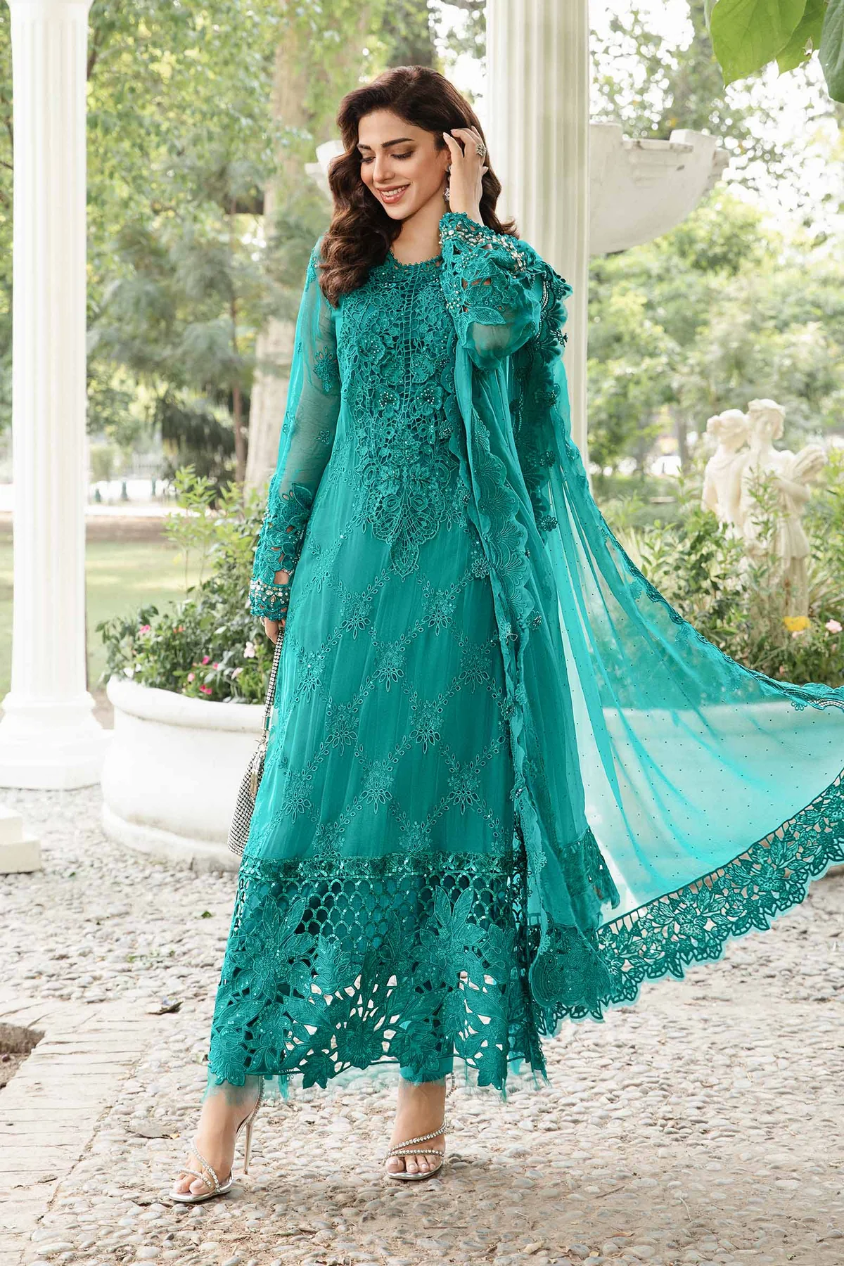 Maria B Seagreen Formal Collection Chiffon Replica