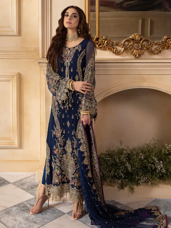 Charizma Blue Formal Chiffon Collection Replica