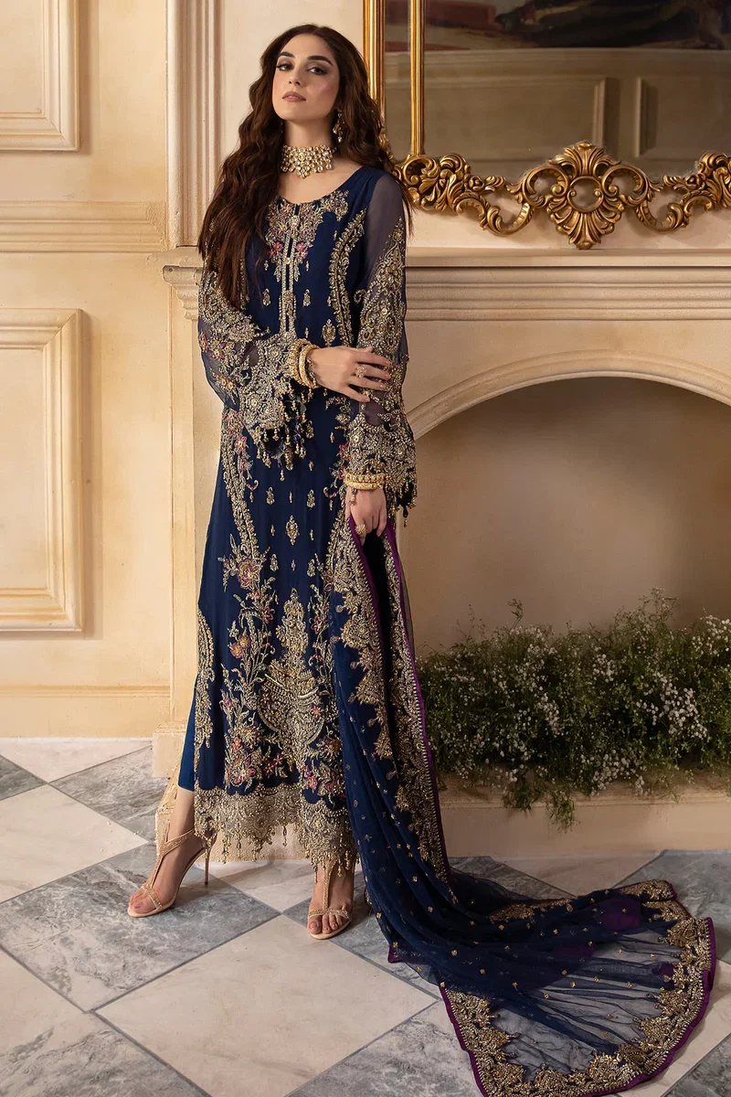 Charizma Blue Formal Chiffon Collection Replica