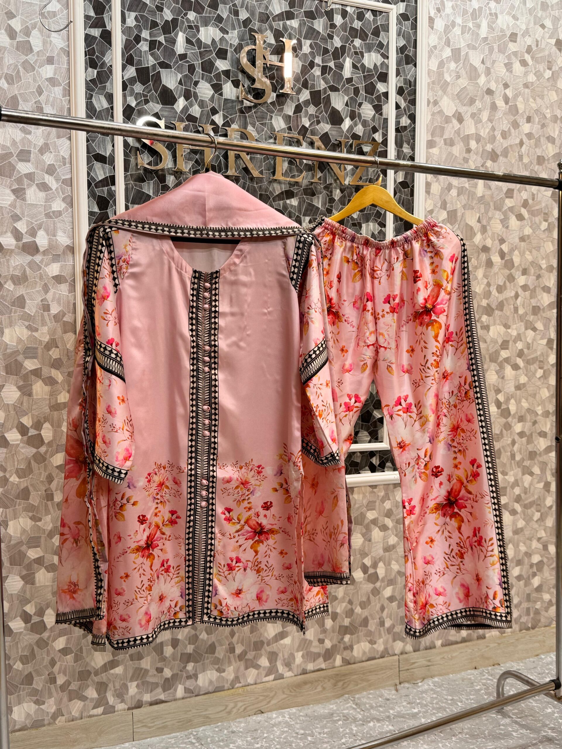 Shrenz 3 Piece Stitched Silk Pret Collection