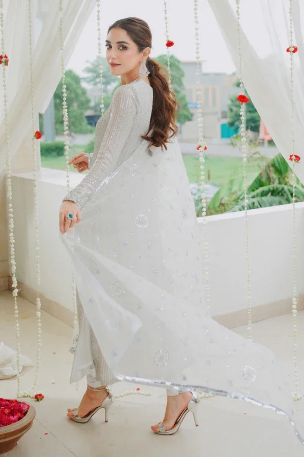Alternative view of Maya Ali Grey Formal Collection Chiffon Replica