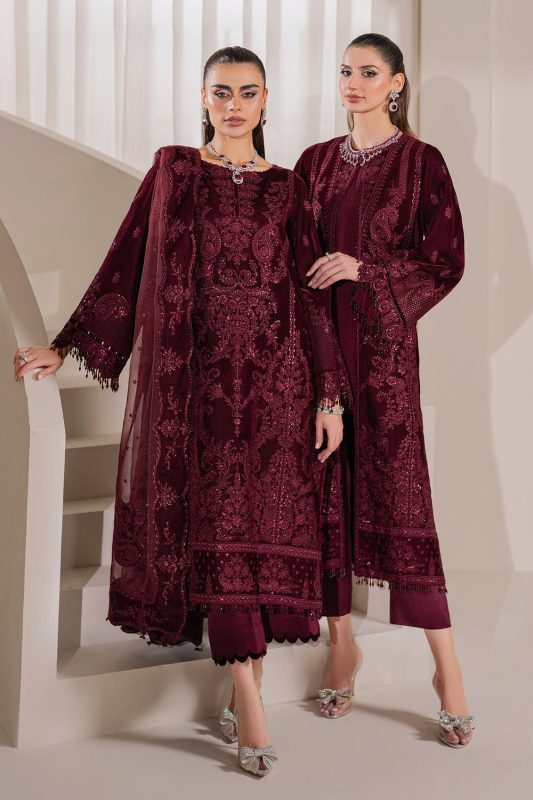 Baroque Maroon Formal Collection Velvet Replica