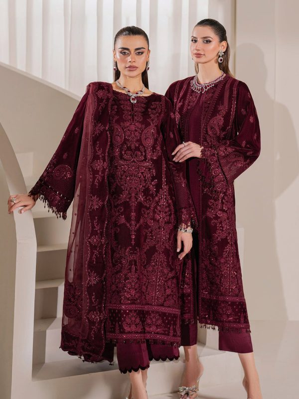 Baroque Maroon Formal Collection Velvet Replica