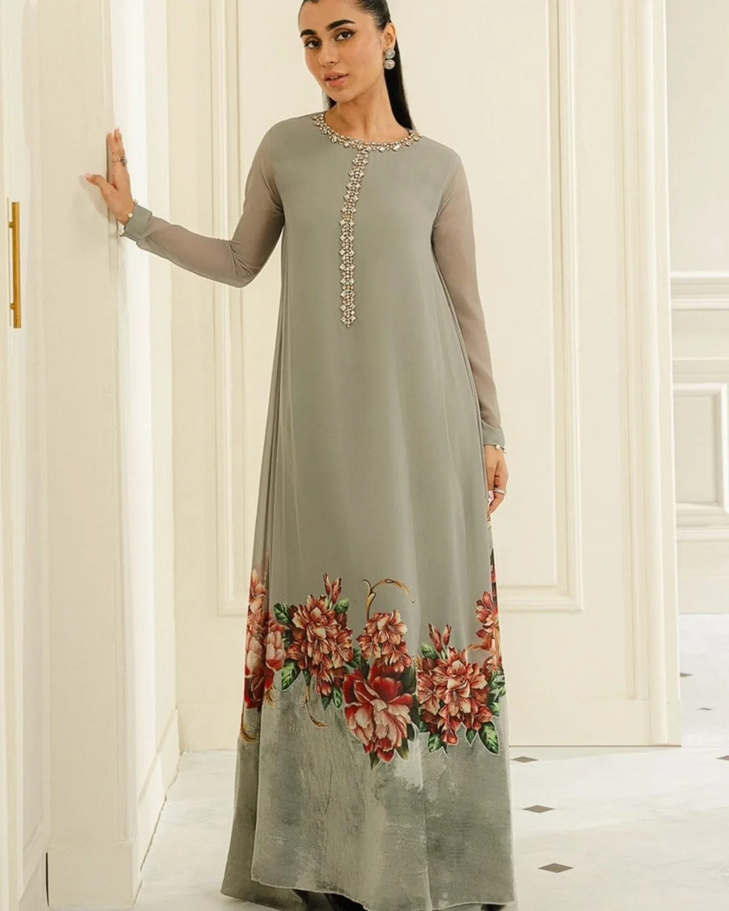 Lulusar Silver Digital Printed Silk Collection Replica - Image 3