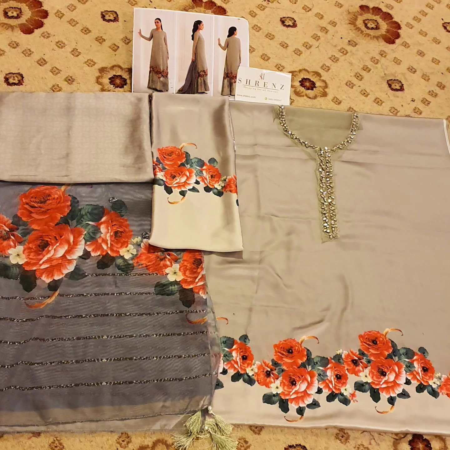 Lulusar Silver Digital Printed Silk Collection Replica - Image 6