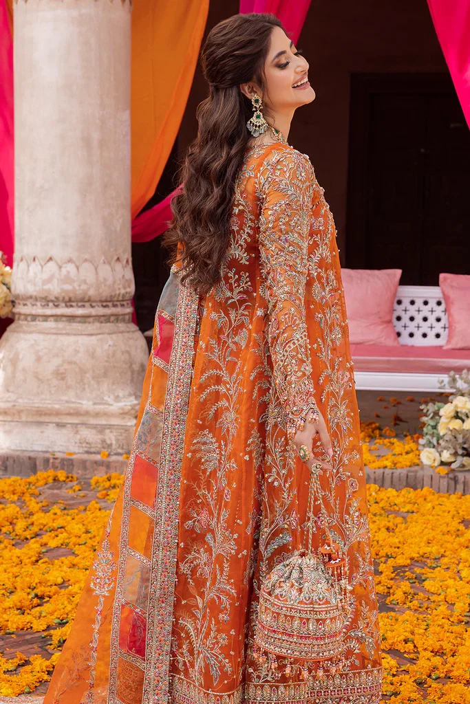 Alternative view of Kanwal Malik Orange Bridal Collection Net Maxi Replica