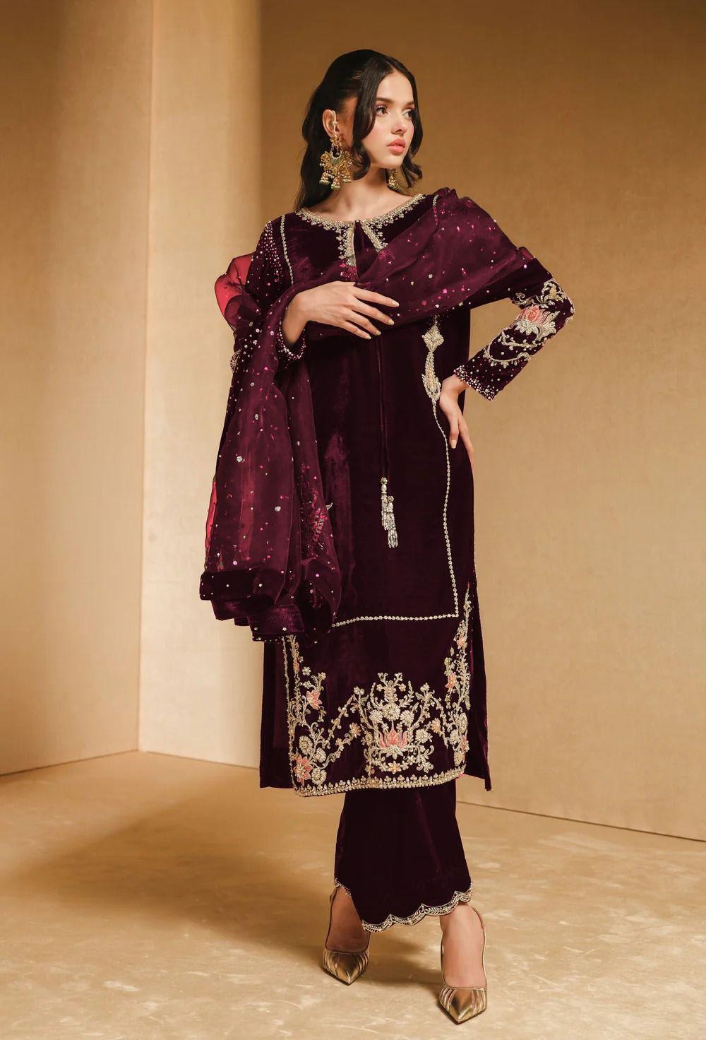 Khakaa Burgundy Formal Collection Velvet Replica