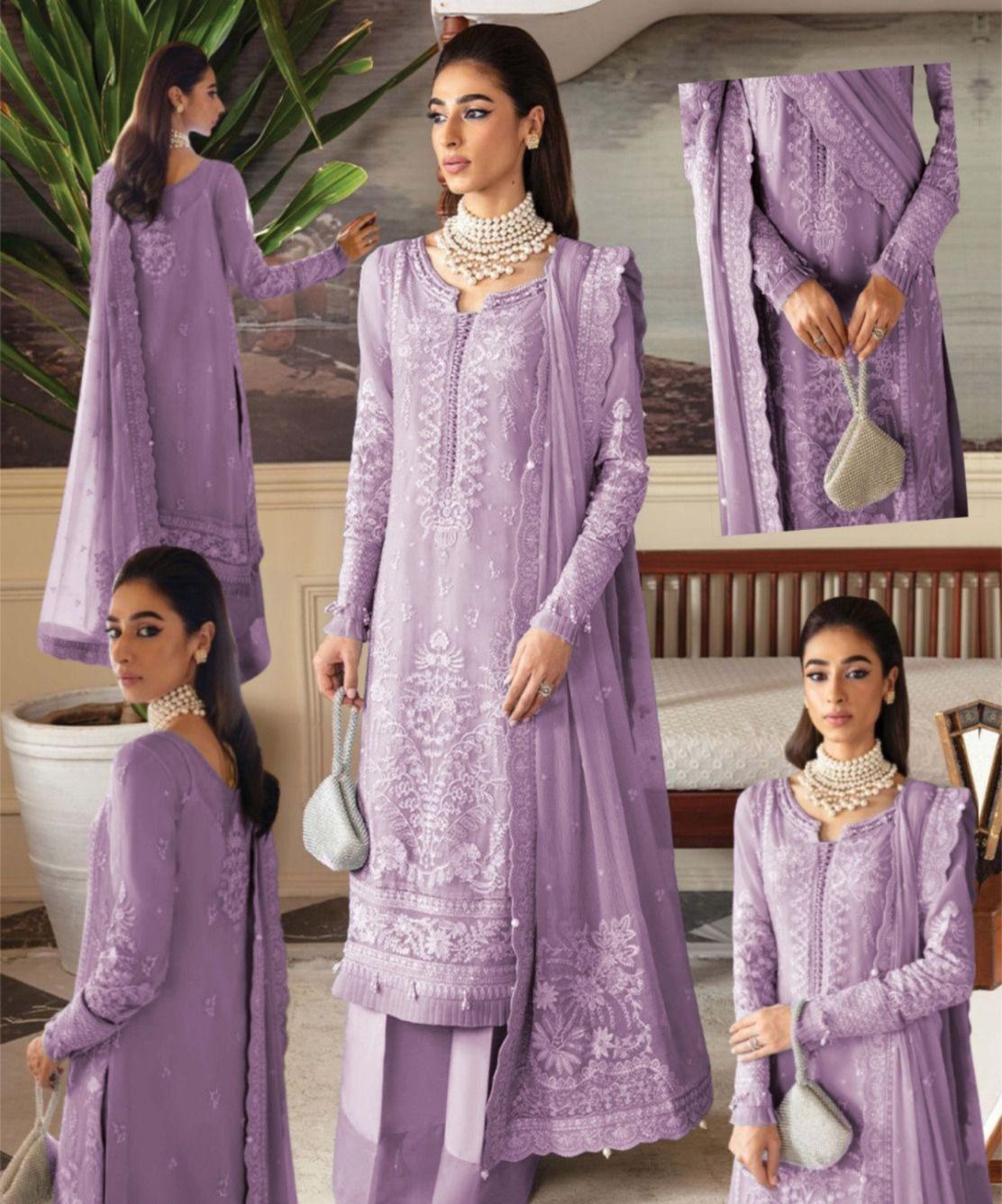 Gulaal Purple Formal Collection Organza Replica