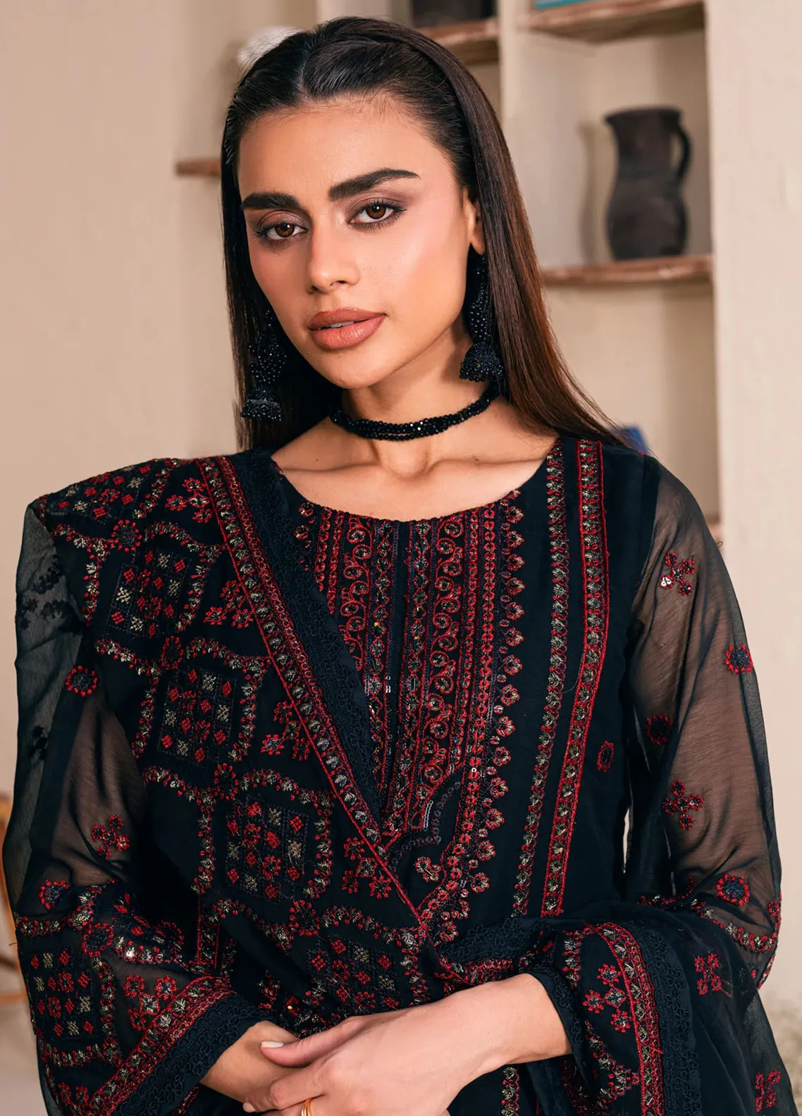 Noorma Kaamal Black Formal Collection Chiffon Replica - Image 4