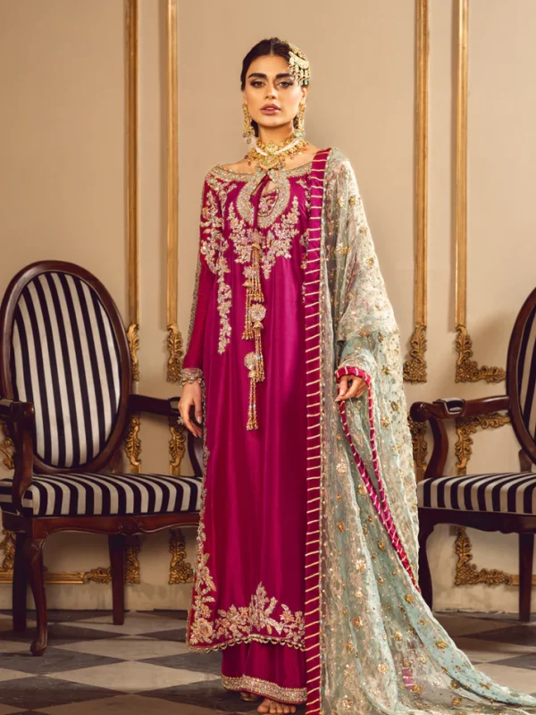Sara Rohale Asghar Pink Formal Collection Raw Silk Replica