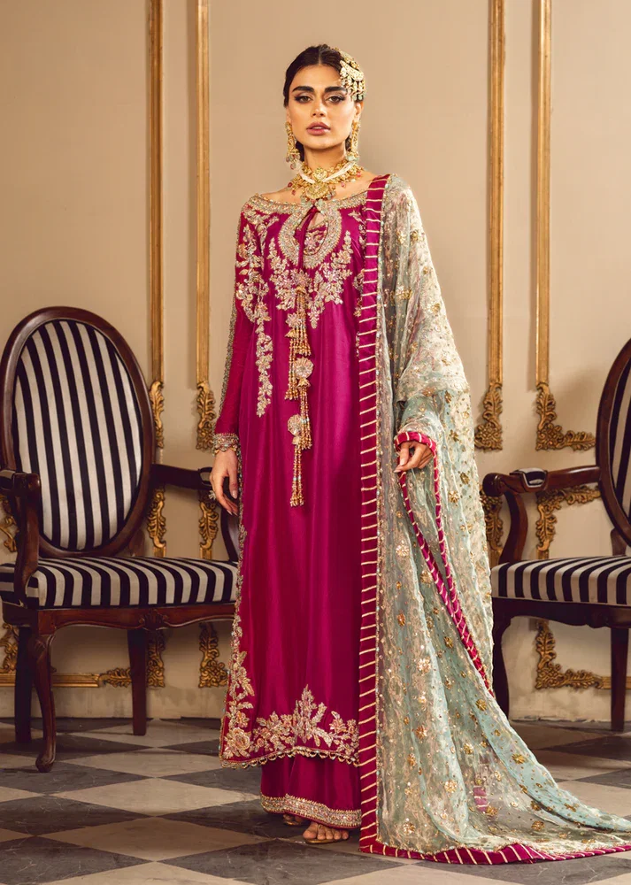 Sara Rohale Asghar Pink Formal Collection Raw Silk Replica