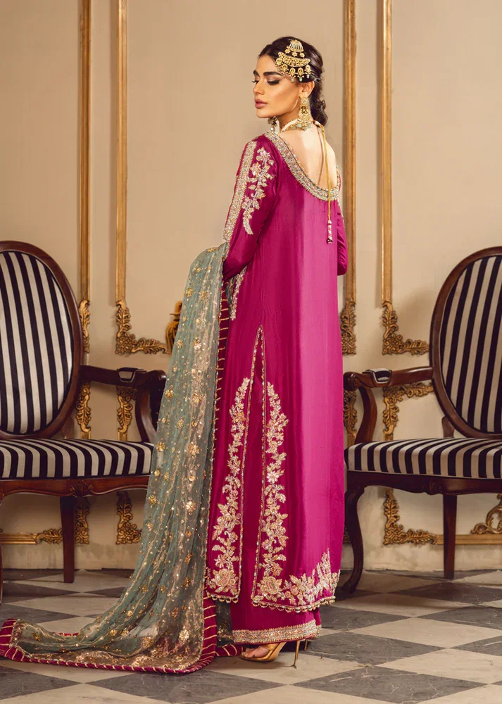 Alternative view of Sara Rohale Asghar Pink Formal Collection Raw Silk Replica