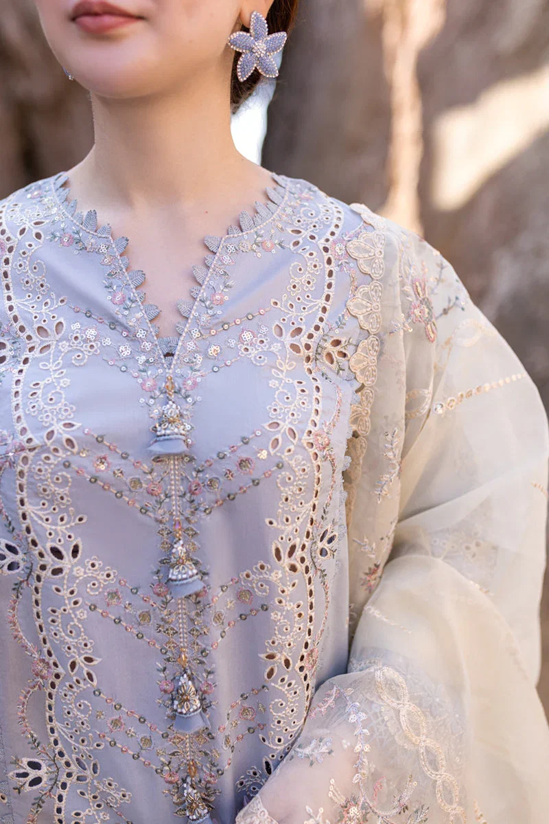 Alternative view of Qalamkar Blue Luxury Lawn Collection Replica