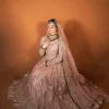 Maha Wajahat Peach Bridal Collection Chiffon Replica