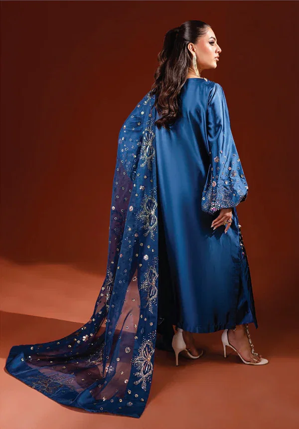 Alternative view of Nureh Blue Formal Collection Raw Silk Replica