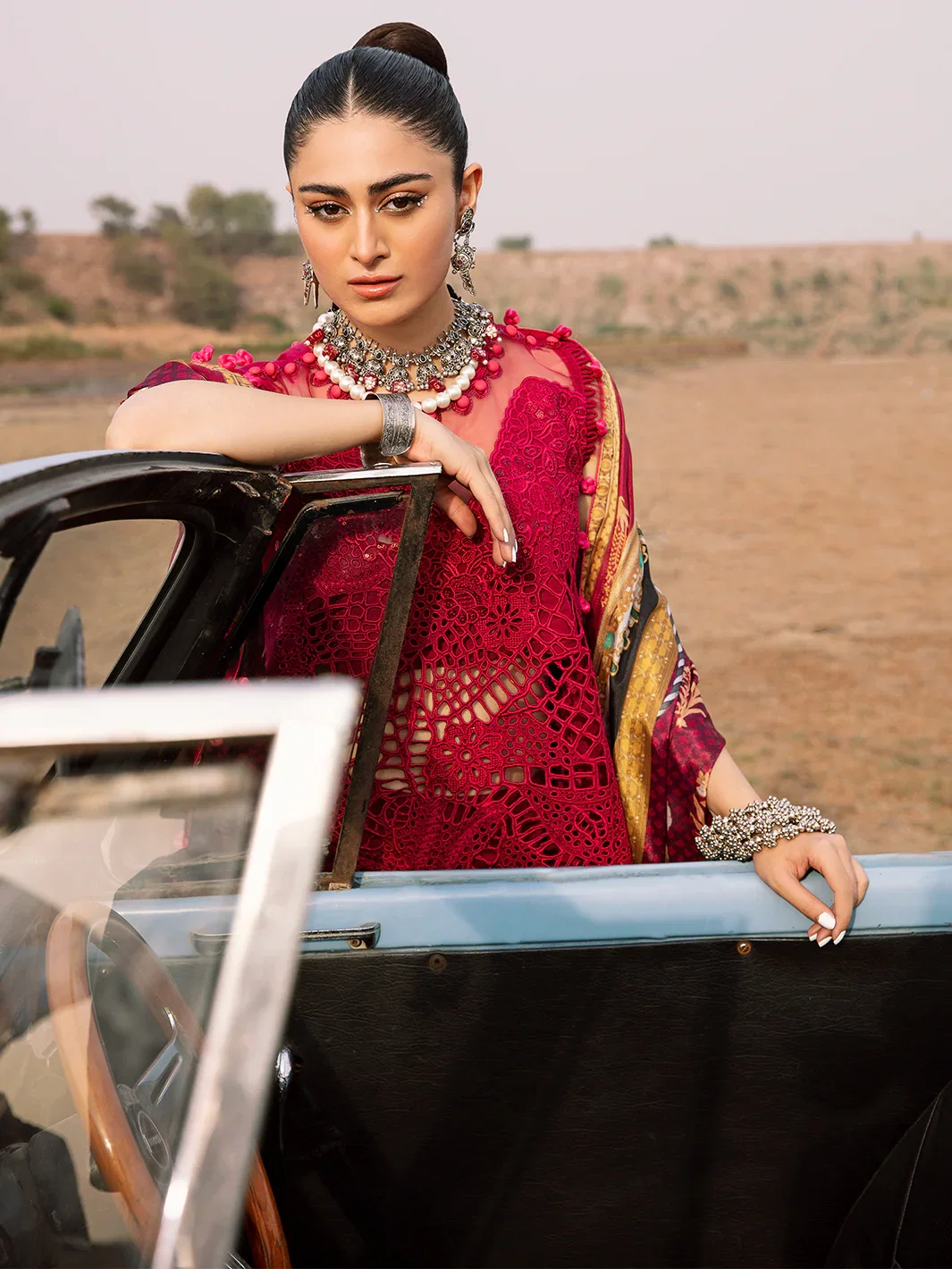 Alternative view of Bin Ilyas Red Luxury Lawn Collection Replica