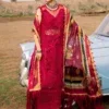 Bin Ilyas Red Luxury Lawn Collection Replica