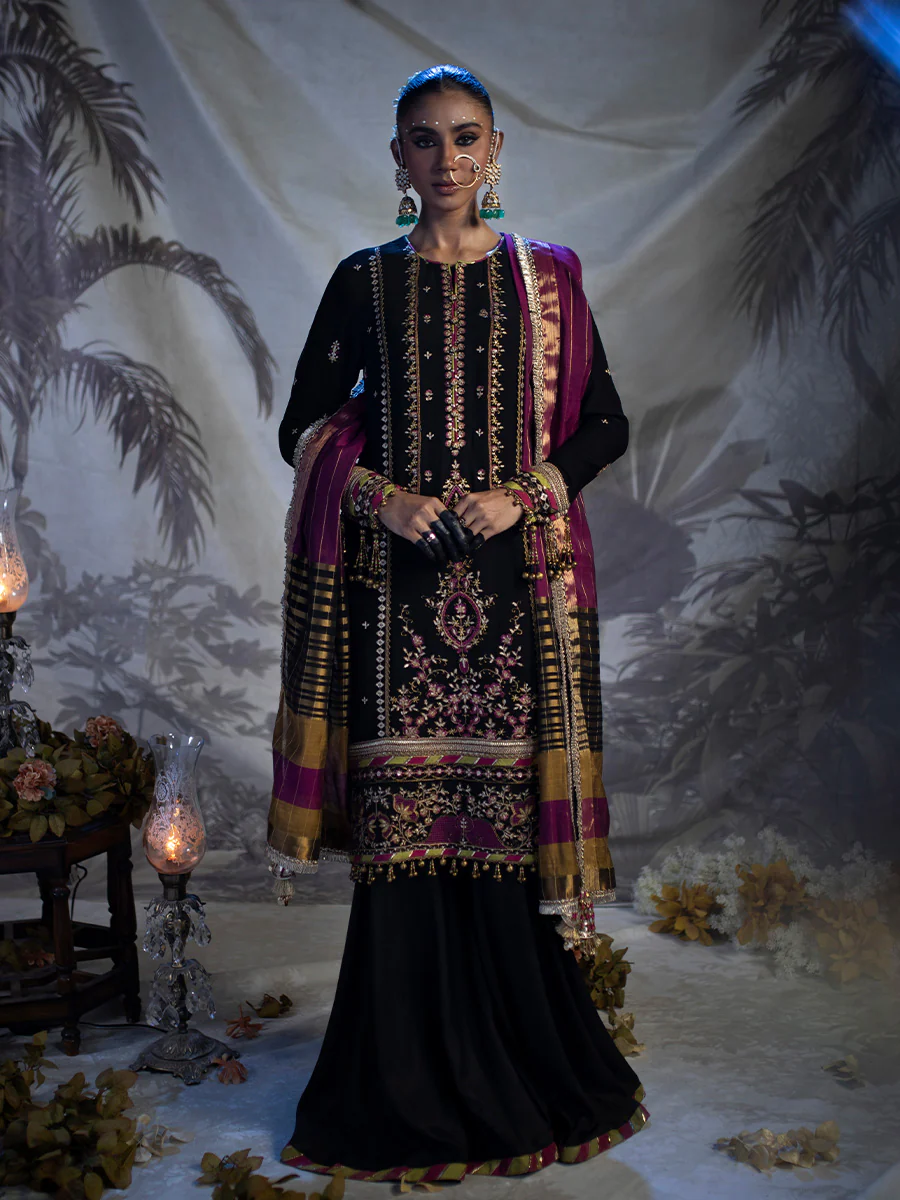 Shrenz Black Formal Collection Chiffon Replica