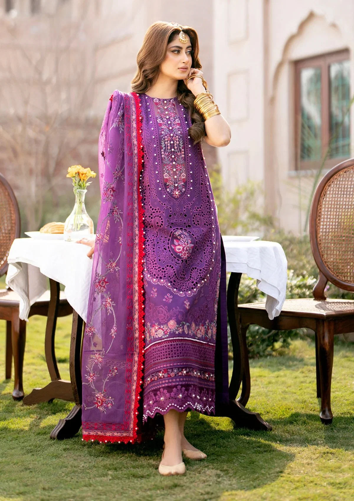 Bin Ilyas Purple Luxury Lawn Collection Replica