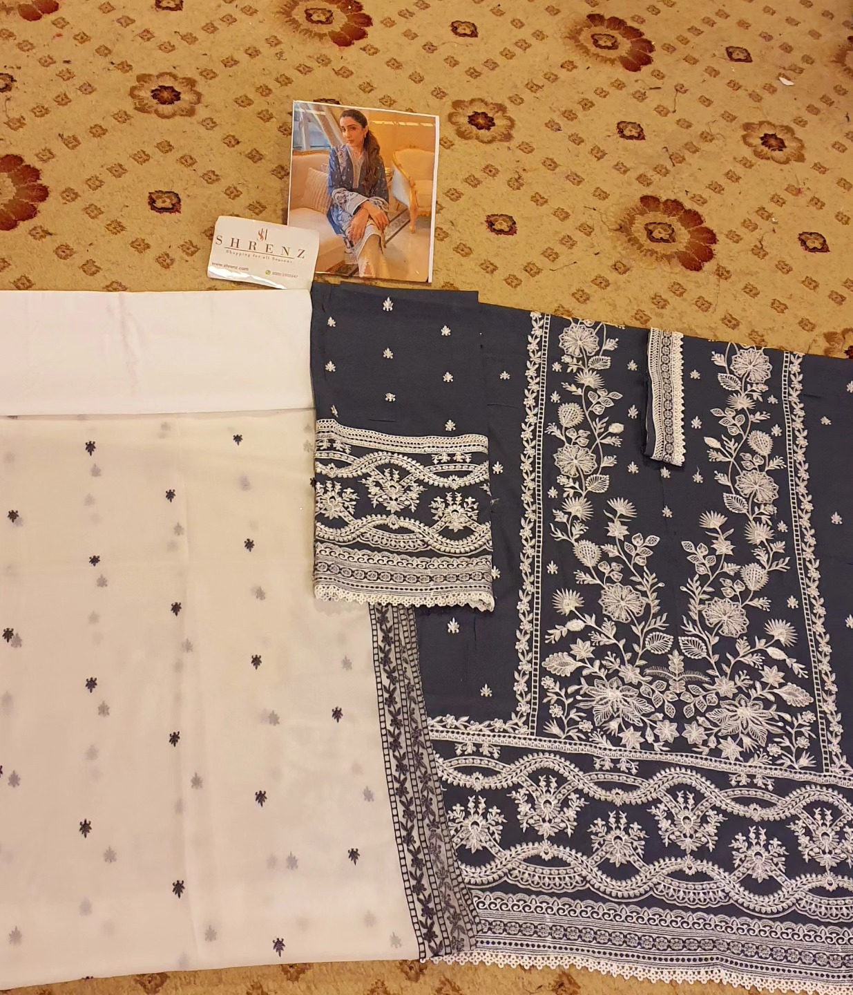 Naarj Blue Luxury Lawn Collection Replica - Image 6
