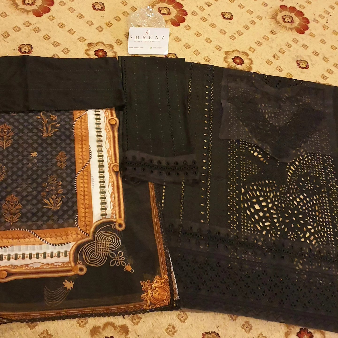 Bin Ilyas Black Luxury Lawn Collection Replica - Image 6