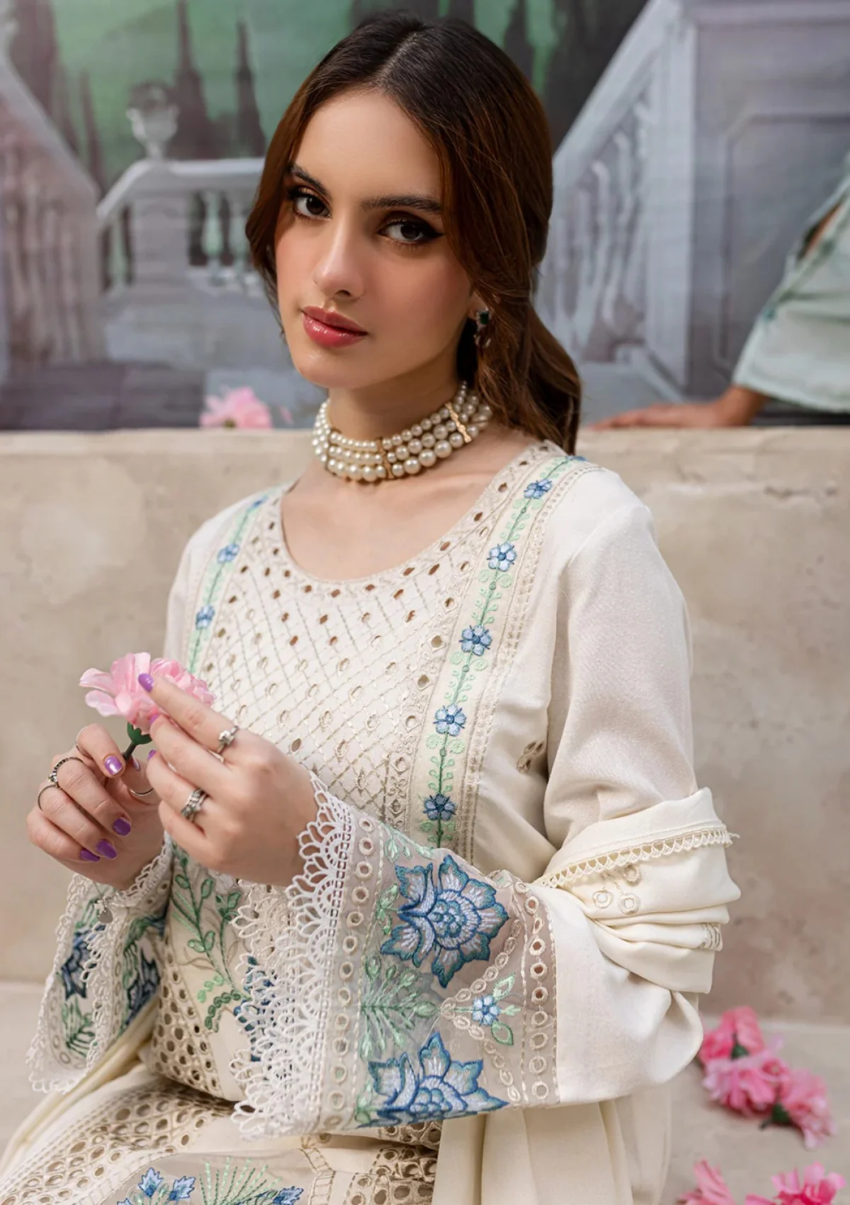 Mahnur White Formal Cotton Collection Replica - Image 3