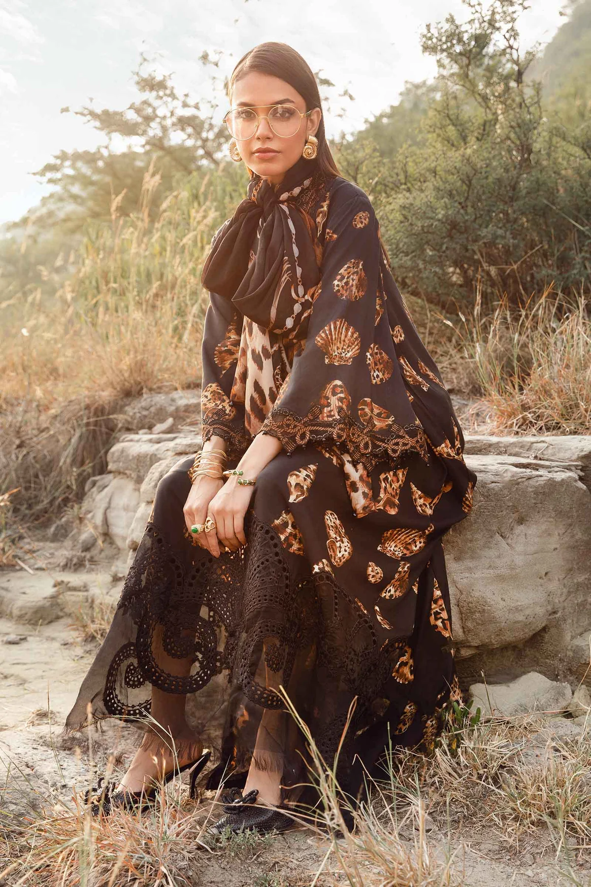Maria B Black Digital Printed Lawn Collection Replica - Image 4