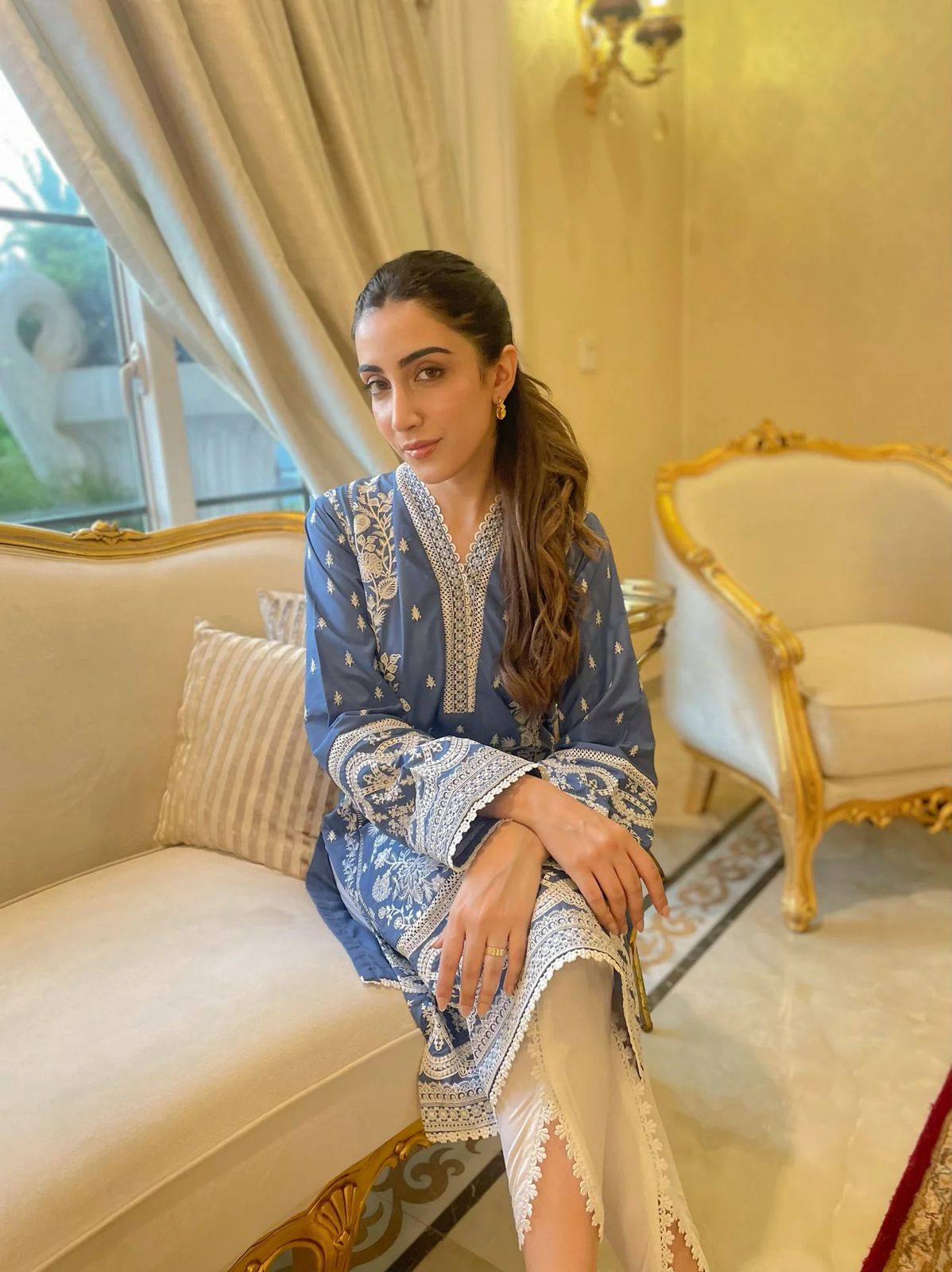 Naarj Blue Luxury Lawn Collection Replica - Image 5