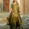 Lajwanti Green Bridal Collection Chiffon Gharara Replica