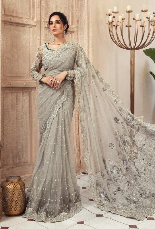 Maria B Excusive Formal Collection Net Saree Replica