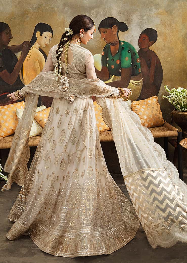 Afrozeh White Exclusive Net Maxi Replica - Image 2