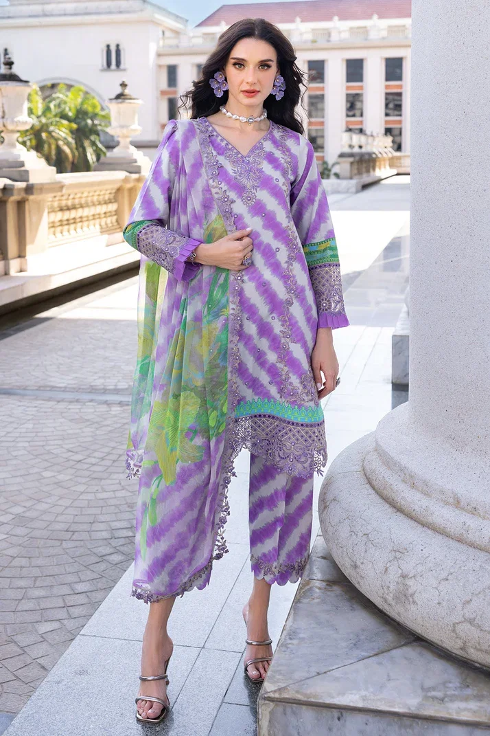 Charizma Purple Digital Printed Lawn Collection Replica